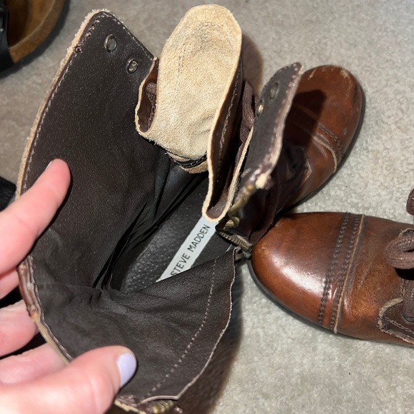 Troopa Brown Leather Combat Booties - Picture 6 of 6